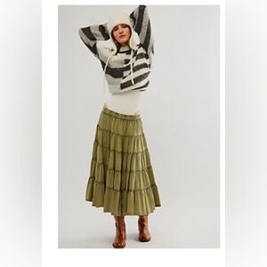Free People In Full Swing Midi Skirt size Medium NWT